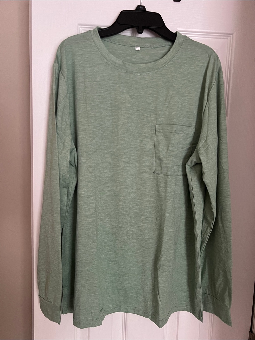 Women's Long Sleeve Pocket Tee - Sage Green